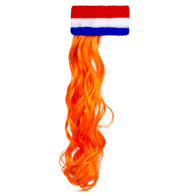 Zweetband rood/wit/blauw met oranje matje