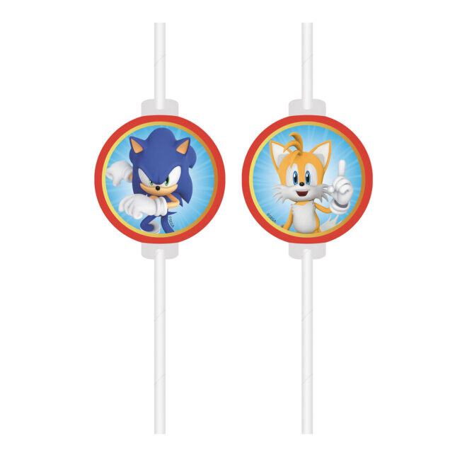 Sonic the Hedgehog Papieren Rietjes - 4 stuks