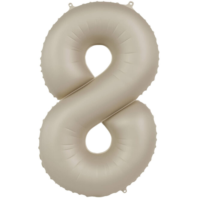 Grote folie ballon cijfer 8 (86cm) - Creamy Latte