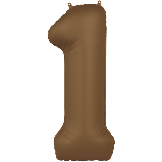 Grote folie ballon cijfer 1 (86cm) - Chocolate Brown