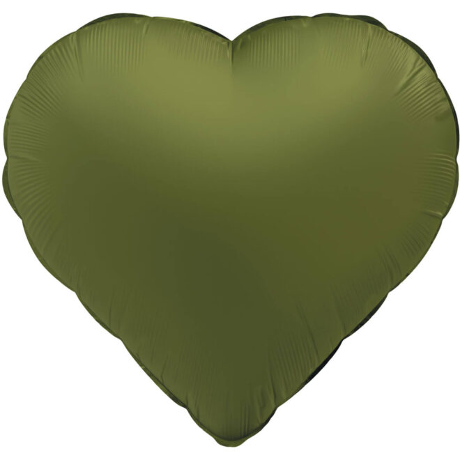Folieballon hart (45cm) - Olive Green