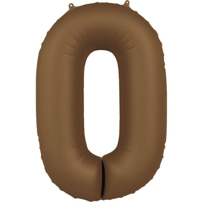 Grote folie ballon cijfer 0 (86cm) - Chocolate Brown