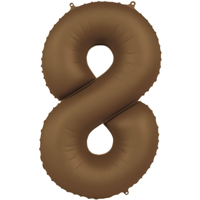 Grote folie ballon cijfer 8 (86cm) - Chocolate Brown