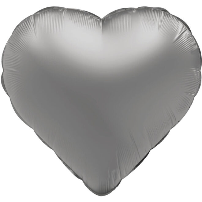 Folieballon hart (45cm) - Moonlight Silver