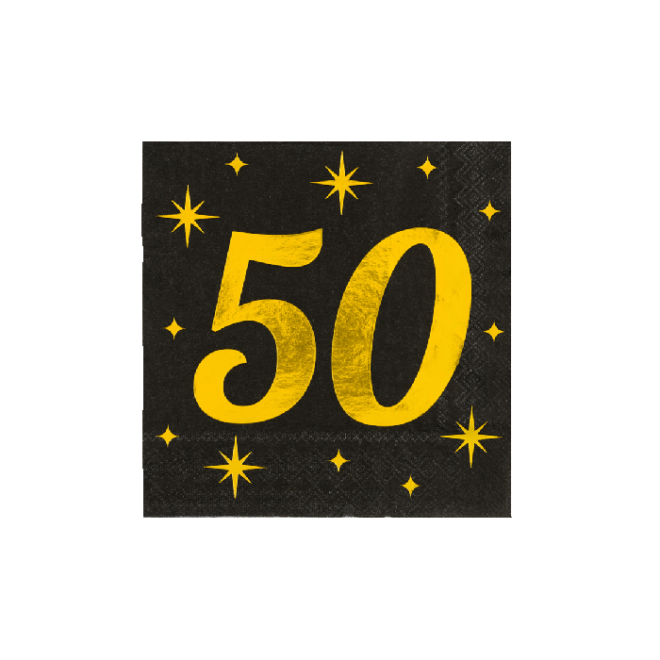 Classy Party Servetten - 50 jaar - 16 stuks
