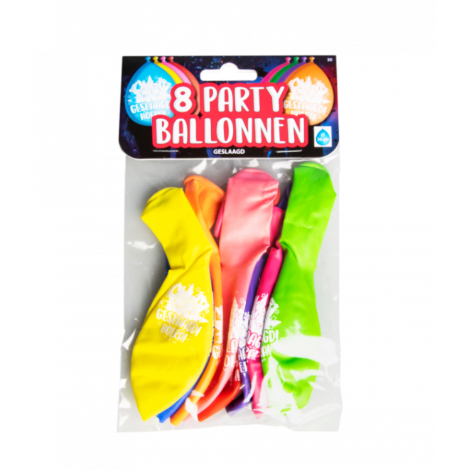 Classy Party ballonnen - Geslaagd Hoera - 8 stuks