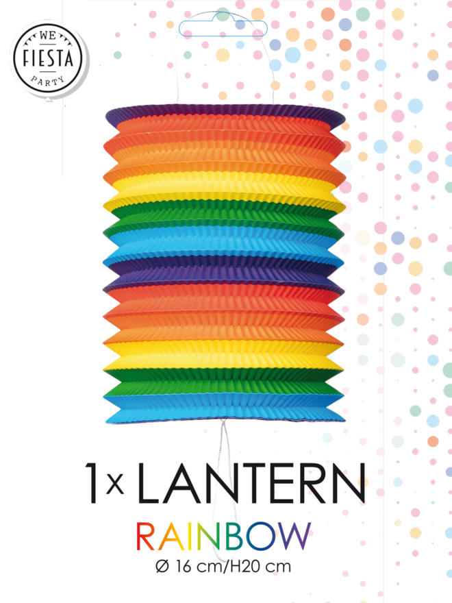 Papieren Lantaarn Regenboog - 16cm