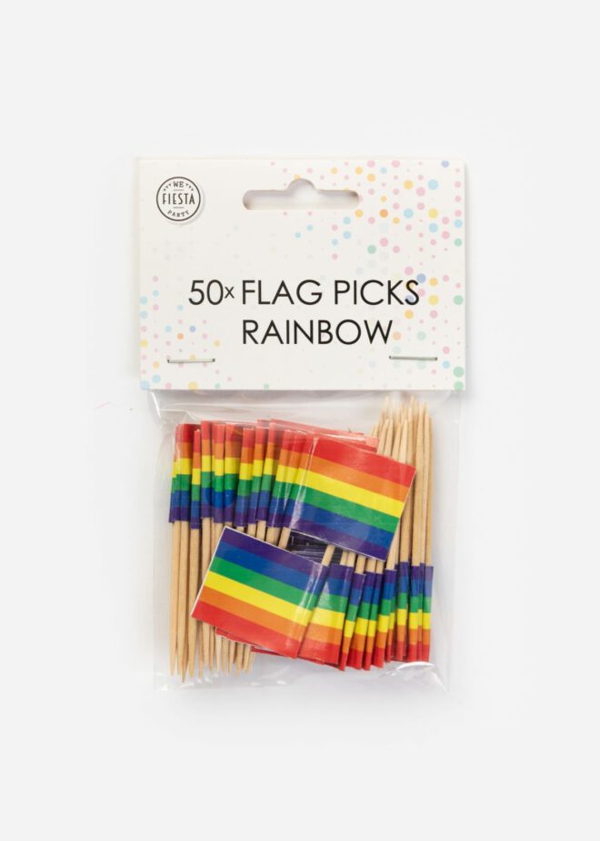 Vlaggenprikkers Regenboog - 50 stuks