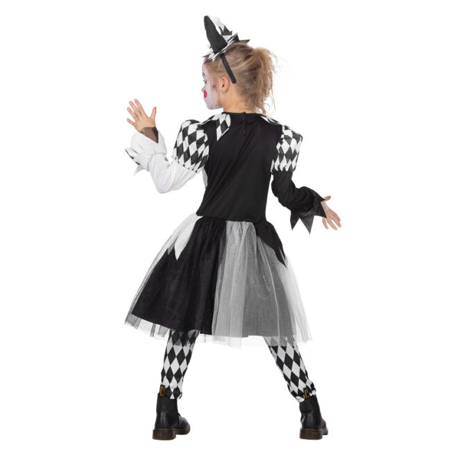 Kinderjurk Halloween Clown Zwart Wit